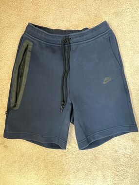 Nike Navy Blue Men's Athletic Shorts with Black Drawstring